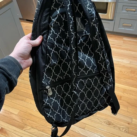Ladies Printed Pickleball Sling Bag -black Pattern Designed For Pickleball e21 - Picture 3 of 6